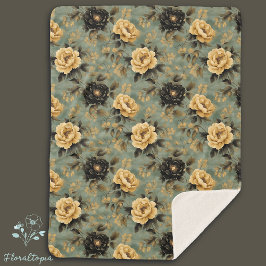 Elegant Vintage Cream & Black Ro Blommönster