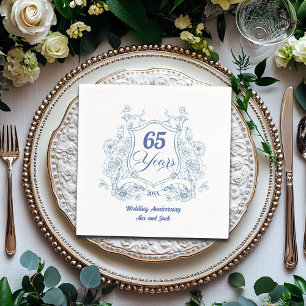 Elegant Vintage Crest 65-års bröllopsdag Pappersservett