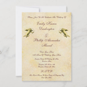 Elegant Vintage Cupids & Cherubs Bröllop Inbjudningar