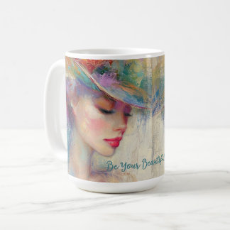 Elegant Vintage Dam i Modehatt Kaffe Mugg