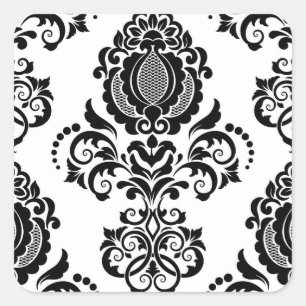 Elegant Vintage Damask Sömlös Struktur Fyrkantigt Klistermärke