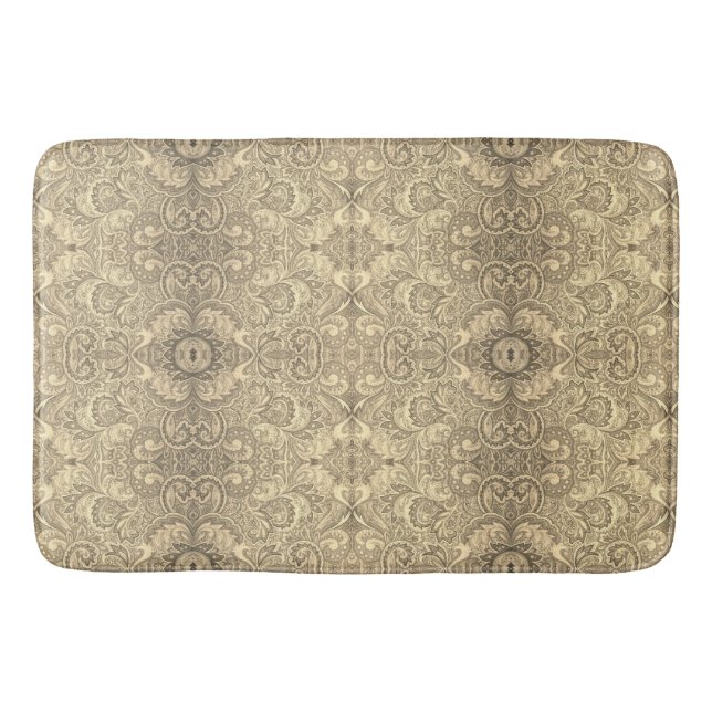 Elegant vintage damastmönster badrumsmatta (Framsidan)