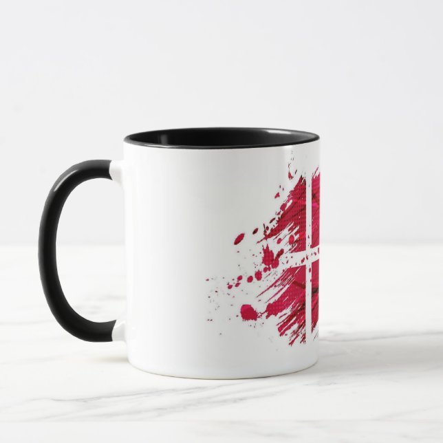 Elegant Vintage Dansk Flagga omfattade keramiskt m Mugg (Vänster)