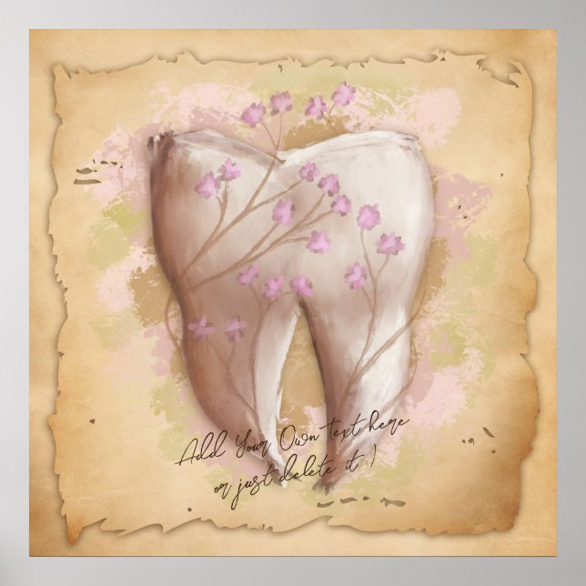 Elegant Vintage Dentist Dental Assistant Gift Poster (Framsidan)