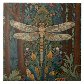 Elegant vintage dragonfly art boho chic botanik kakelplatta