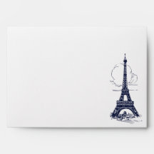 Elegant Vintage Eiffel Torn Illustration Bröllop
