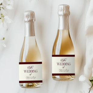Elegant Vintage Elfenbensvitt Mörkt Burgunderrött