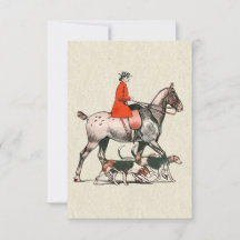 Elegant Vintage Equestrian Häst Ryttare med Hundar