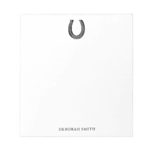 Elegant Vintage Equestrian Horseshoe Namn Anteckningsblock