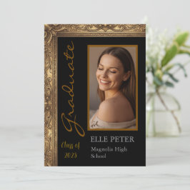 Elegant Vintage-examensfirande inbjudan