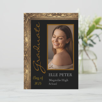 Elegant Vintage-examensfirande inbjudan