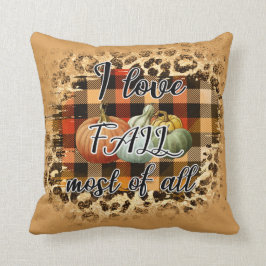 Elegant Vintage Fall Kärlek Pumpkin Cotton 16"X16" Kudde