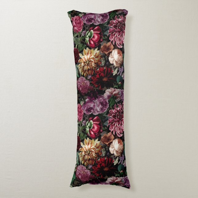 Elegant Vintage Färgfylld Blommigt Kroppskudde (Framsidan Vertikal)