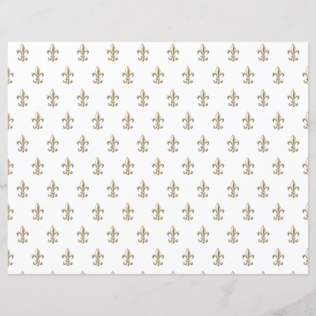 Elegant Vintage Fleur de Lis Dekoupagepapper (Framsida)