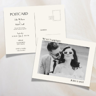 Elegant Vintage Foto Bröllopsflykt Postkort Inbjudan Vykort