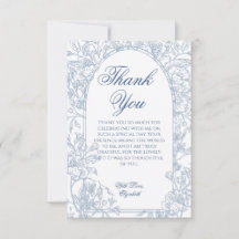 Elegant Vintage Fransk Blue Blommigt Toile Ram