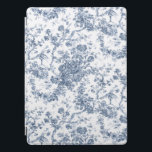 Elegant Vintage Fransk Engraved Blommigt Toile-Blu iPad Pro Skydd<br><div class="desc">Elegant och porös vintage blå och vit rocka de jouy mönster med exotiska blommor,  vinstockar och bladverk som är sammanflätade med trädgårdar och basket i ro. Mönster anpassades från ett textilfragment av historisk Fransk ca 1910 i Smithsoniska samlingen. Mönster är högt men kan inte tippas.</div>