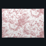 Elegant Vintage Fransk Förhöjt Blommigt Toile-Rosa Bordstablett<br><div class="desc">Elegant- och portaväxt av rosa och vit vintage de jouy mönster med exotiska blommor,  vinstockar och bladverk som är sammanflätade med trädgårdar och basket av ro. Mönster anpassades från ett textilfragment av historisk Fransk ca 1910 i Smithsoniska samlingen. Mönster är högt men kan inte tippas.</div>