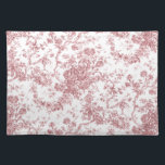 Elegant Vintage Fransk Förhöjt Blommigt Toile-Rosa Bordstablett<br><div class="desc">Elegant- och portaväxt av rosa och vit vintage de jouy mönster med exotiska blommor,  vinstockar och bladverk som är sammanflätade med trädgårdar och basket av ro. Mönster anpassades från ett textilfragment av historisk Fransk ca 1910 i Smithsoniska samlingen. Mönster är högt men kan inte tippas.</div>