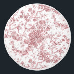 Elegant Vintage Fransk Förhöjt Blommigt Toile-Rosa Knopp<br><div class="desc">Elegant- och portaväxt av rosa och vit vintage de jouy mönster med exotiska blommor,  vinstockar och bladverk som är sammanflätade med trädgårdar och basket av ro. Mönster anpassades från ett textilfragment av historisk Fransk ca 1910 i Smithsoniska samlingen. Mönster är högt men kan inte tippas.</div>