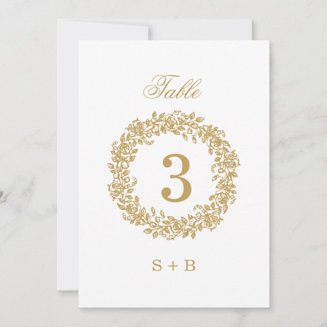 Elegant Vintage Fransk Guld Blommig Bröllop  Inbjudningar (Framsida)