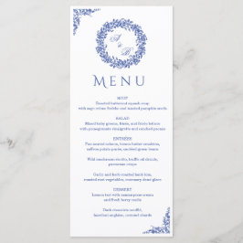 Elegant Vintage French Blue Floral Wedding  Meny