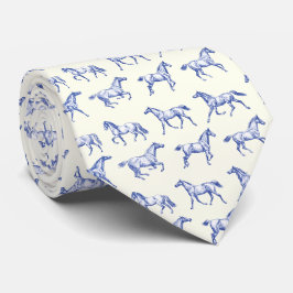 Elegant Vintage Galloping Horses Blue Toile Slips