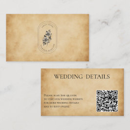 Elegant Vintage Gammalt Papper Anpassad QR-KOD Brö Tilläggskort