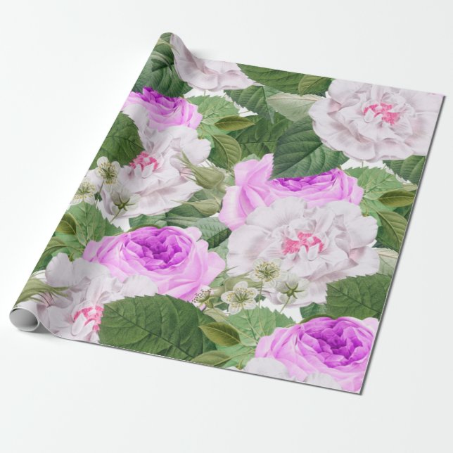 Elegant Vintage Garden Ro  Presentpapper (Utrullad)