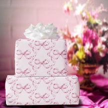 Elegant Vintage Girly Preppy Bows Rosa Toile