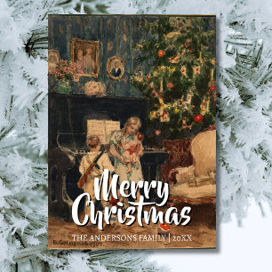 Elegant Vintage God jul Träd Smirnov Julkort
