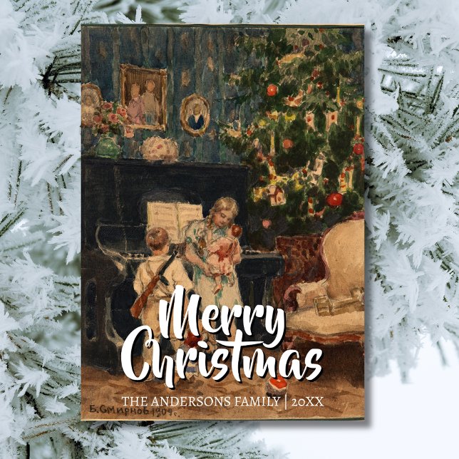 Elegant Vintage God jul Träd Smirnov Julkort (Skapare uppladdad)
