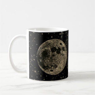 Elegant Vintage Golden La Luna Måne Kaffemugg