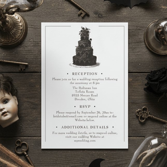 Elegant Vintage Gothic Black Toile Wedding Tilläggskort (Skapare uppladdad)