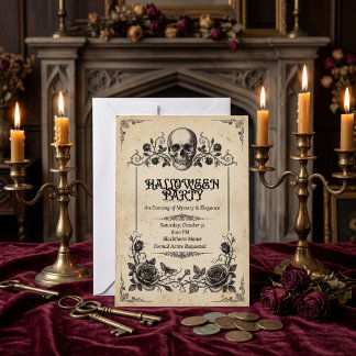 Elegant Vintage Gothic Halloween-fest Invitation Inbjudningar
