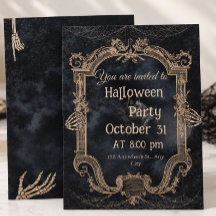 Elegant Vintage Gotisk Halloweenfest Inbjudan