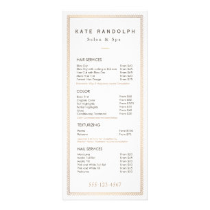 Elegant Vintage Guld Gräns Pris List-meny Reklamkort