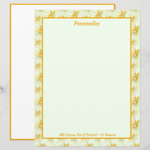 Elegant Vintage Gult Daffodils Blommigt Flower