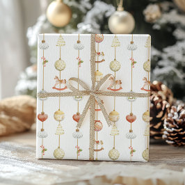 Elegant Vintage Gunghäst Jul Presentpapper