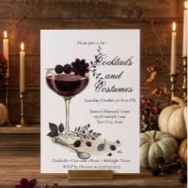 Elegant Vintage Halloween Cocktail-kortinbjudan Inbjudningar