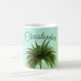 Elegant Vintage Handflatan Träd Grönt Kaffemugg