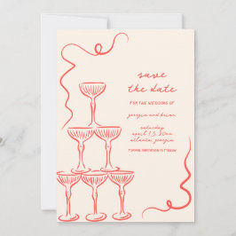 Elegant Vintage Handritad Spara Datum Inbjudningar