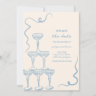 Elegant Vintage Handritad Spara Datum Inbjudningar