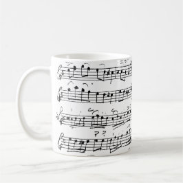 Elegant Vintage Handskriven Lakan Musik noter Kaffemugg