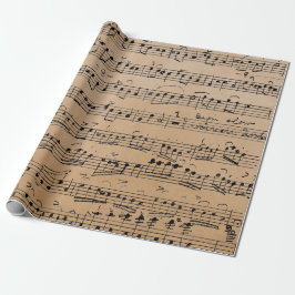 Elegant Vintage Handwrite Lakan Musik noter Kraft Presentpapper