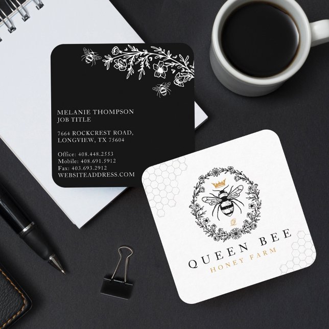 Elegant Vintage Honung Queen Bee Black & White (Skapare uppladdad)