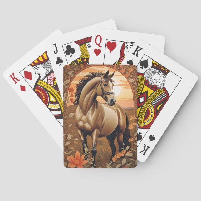 Elegant Vintage Horse by Sunset Casinokort (Baksidan)