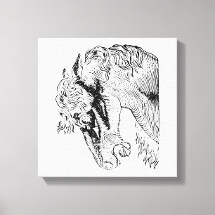 Elegant Vintage Horse Illustration Canvastryck