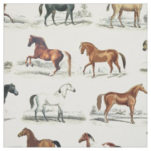 Elegant Vintage Horse Reds Tyg