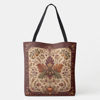 Elegant vintage höst textil fyrkantig toteväska tygkasse